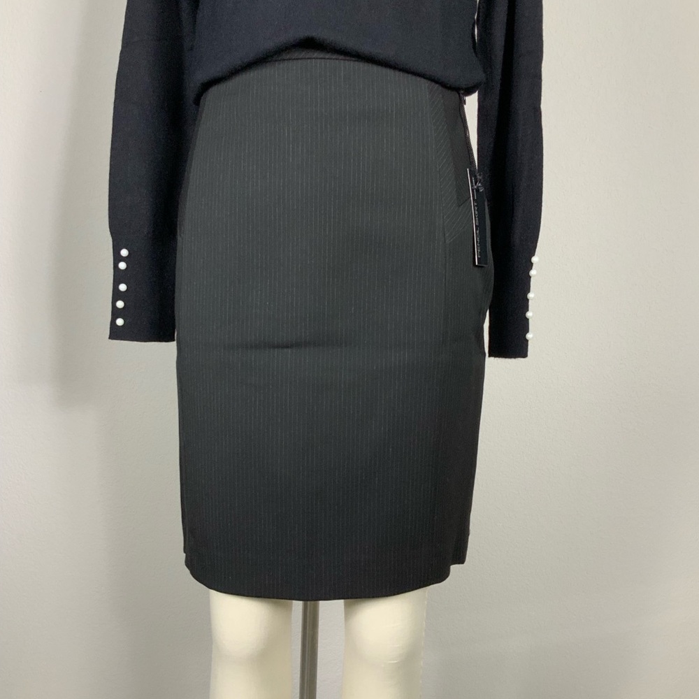 Black w/Fine white stripes Pencil Skirt NEW!